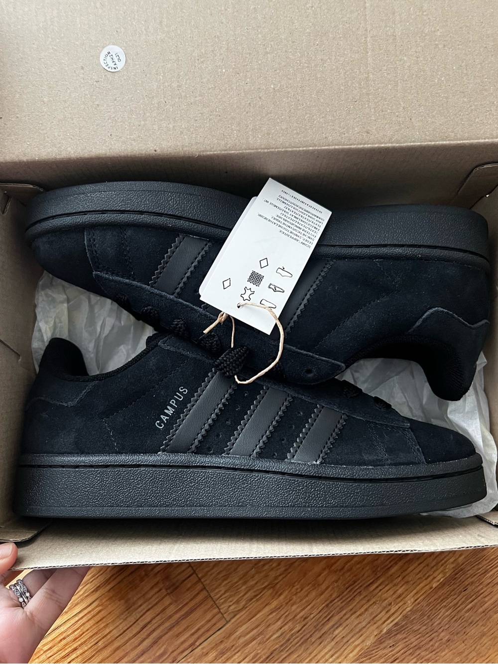 Adidas Campus Kids Black Suede Sneakers